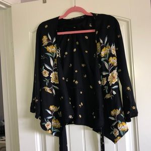 Floral wrap top